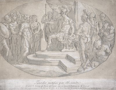 アレクサンドルとティモクリー、ニコラス・レズール（1691-1764）によって刻まれた（リトグラフ） 作： Perino del Vaga
