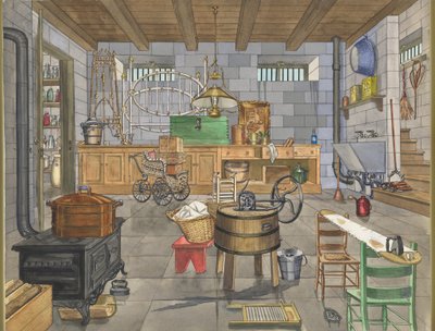 アーバンハウスの地下室、1910年、c。 1947年。 作： Perkins Harnly
