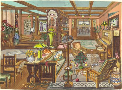 「カリフォルニアミッションスタイル」のインテリア 作： Perkins Harnly