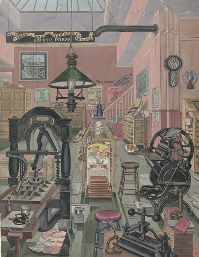 プリントショップ、1870年、19351942。 作： Perkins Harnly