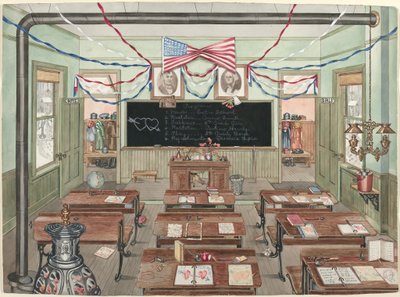 田舎の学校の部屋、1900年、1935年1942年。 作： Perkins Harnly