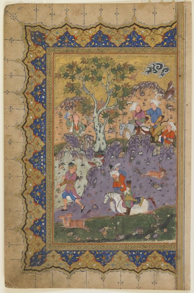王子狩り、1600年頃 作： Persian School