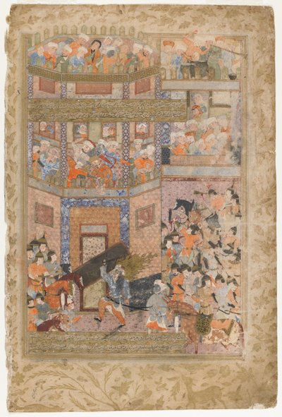 アリはRawzat al-safa、1571-72年からカーマスの門を持ち上げます 作： Persian School