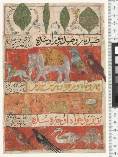 動物、鳥と植物、イルカノイド時代、1341 作： Persian School
