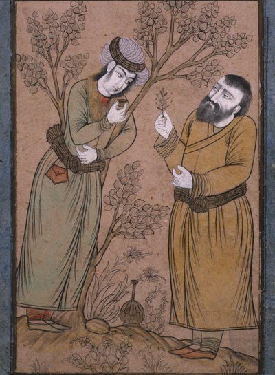 17世紀後半から18世紀初頭の若い男性に薬草療法を施す医師 作： Persian School