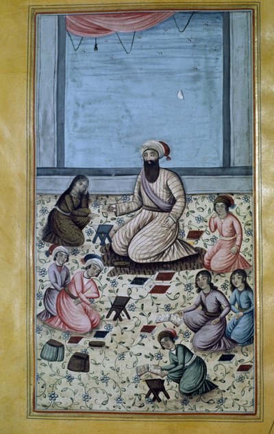 19世紀のペルシャにあったコーランの小学校（プライマリー・スクール）。ペルシャのミニチュア 作： Persian School