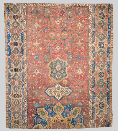部分的なタブリーズメダリオンカーペット、北西ペルシャ、16世紀初頭 作： Persian School