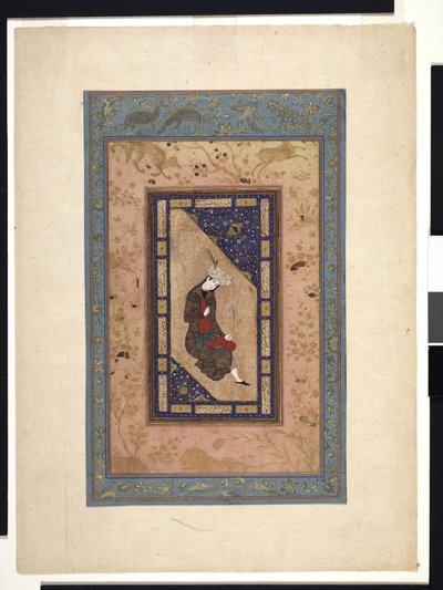 サファヴィー朝の肖像、1590～1630年頃 以降（紙に不透明水彩、金） 作： Persian School