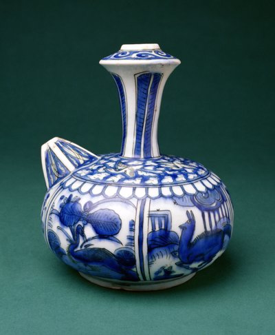 Safavid Blue and White Kendi、1600-50（下絵の土器） 作： Persian School