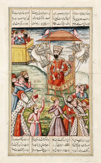アブル・カシム・マヌール・フィルダウシ（c.934-c.1020）c.1830によるShahnama（Book of Kings）からの王Kai-Kausの伝説 作： Persian School