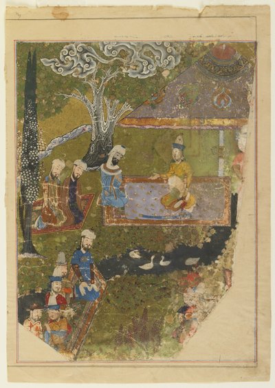 ティムールは1436年にバルフの王位に彼の加入の機会に聴衆を与えます 作： Persian School