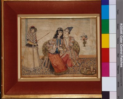 2人の恋人、1838 作： Persian School