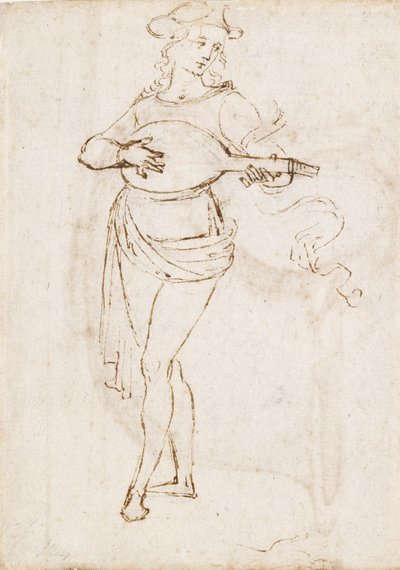 リュート奏者、15世紀後半から16世紀初頭 作： Perugino