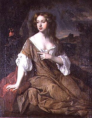 茶色いマントを着た女性の肖像 作： Peter (circle of) Lely