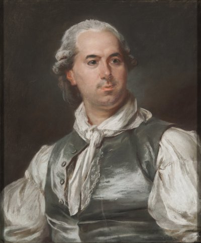 ホール、ピーター・アドルフ（ピエール・アドルフ）（1739-1793）による「ヒューバート・ロバート（1733-1808）の肖像」。紙にガッシュ。サイズ：63,5x52,5cmストックホルム国立博物館 作： Peter Adolf Hall