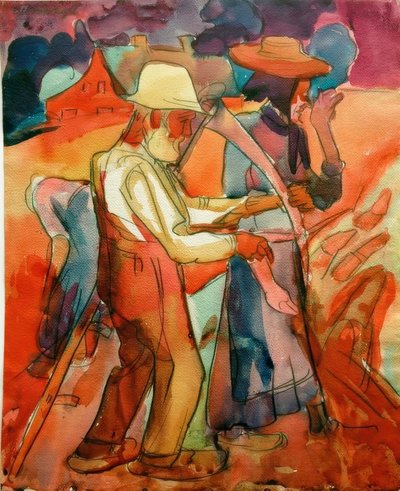 ライ麦畑の両親 作： Peter August Böckstiegel