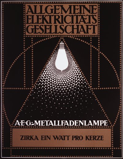 General Electric Company [AEG] 1910 の広告ポスター 作： Peter Behrens