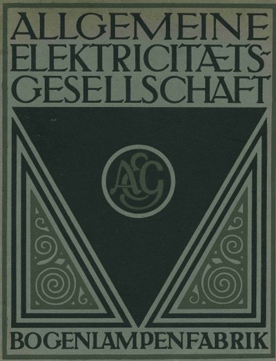 AEG製品パンフレットのタイトルページ 作： Peter Behrens