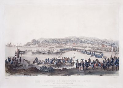 1853年7月14日ゴアハマでの日本でのアメリカ人の最初の上陸、 作： ペーター・ベルンハルト・ヴィルヘルム・ハイネ