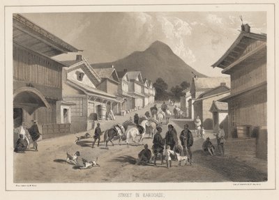 ハコダディの通り、サロニーウント社によるリソ、1855年（クロモリト） 作： ペーター・ベルンハルト・ヴィルヘルム・ハイネ