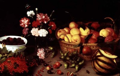 花と果実の静物画 作： Peter Binoit