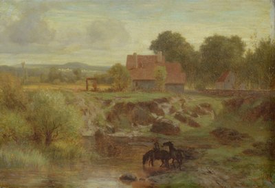 1855年、イルドフランスの川を渡る馬 作： Peter Burnitz