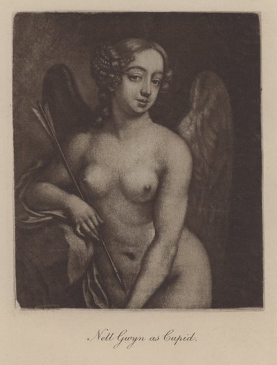 キューピッド役のNell Gwyn（メゾチント 作： Peter Cross