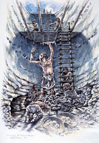 グライムの墓での儀式、新石器時代、c1990-2010 作： Peter Dunn