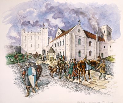 キープ アンド パレス、オールド セーラム、ウィルトシャー、c1130、1994 作： Peter Dunn