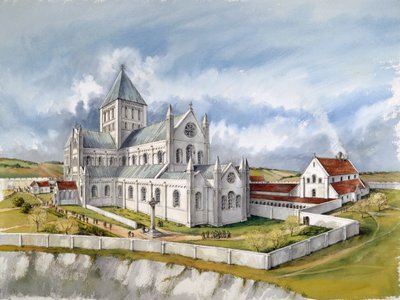 旧セーラム大聖堂、c1150、c1990-2010 作： Peter Dunn