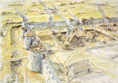 ポートチェスター城、10世紀後半、c1990-2010 作： Peter Dunn