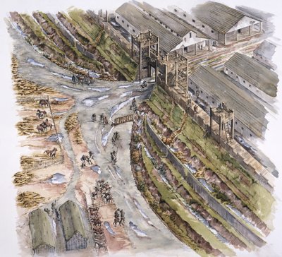 リブチェスター ローマン フォート、ランカシャー、西暦 60 ～ 70 年、1996 年 作： Peter Dunn