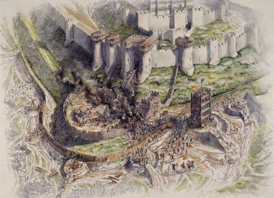 ドーバー城の包囲、ケント、1216 c1995-c2006。 作： Peter Dunn