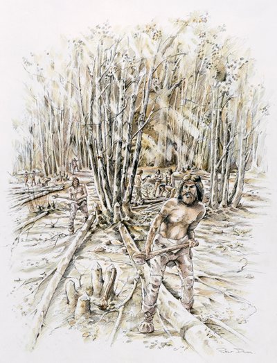 フリントコピシングの使用、先史時代、c1990-2010 作： Peter Dunn