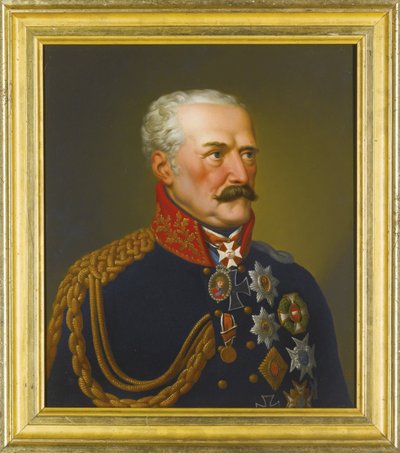 Gebhard Leberecht von Blucher, prince de Wahlstatt - Wahlstattの王子Gebhard Leberecht von Bluecher (1742-1819)の肖像 par Stroehling, Eduard (1768-1826), - 銅に油彩、36,5x31,5 - 個人蔵 作： Peter Eduard Stroehling