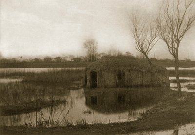 リードボートの家、ノーフォークブロードの生活と風景、1886年頃 作： Peter Emerson und Thomas Goodall