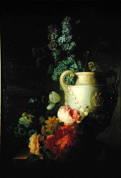 ライラックの大理石の花瓶」（油彩・キャンバス 作： Peter Faes