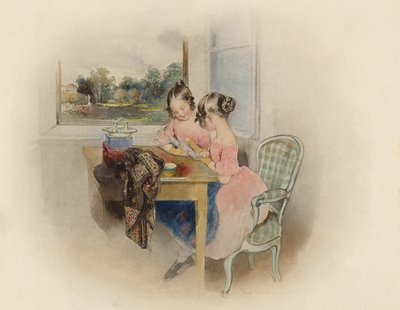 マリー王女とリヒテンシュタインのカロライナ 作： Peter Fendi