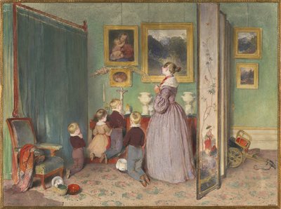 1839年の子供たちとの夜の祈りの大公ソフィー 作： Peter Fendi