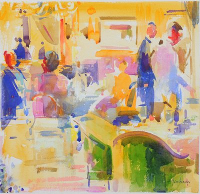 The Carlyle, New Yorkでの朝食 作： Peter Graham (Contemporary)