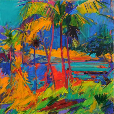 Hawaii Optical, 2024（キャンバスに油彩） 作： Peter Graham