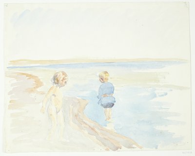 ビーチでの子供たち 作： Peter Hansen