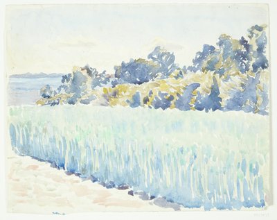 フネン風景。 森のそばのトウモロコシ畑 作： Peter Hansen