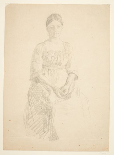 アーティストの妻は、絵画のトーラ カール マドセン夫人の肖像画のモデルとして座っています。 作： Peter Hansen