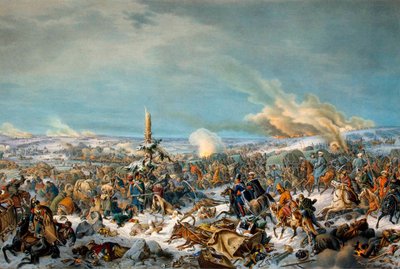 ロシア、ベレジナ川を渡る、1812 年 11 月 27 日 1844 年。 作： Peter Heinrich Lambert von Hess