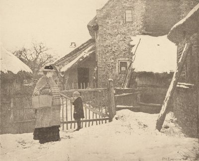 市場へ行く - 冬の風景 作： Peter Henry Emerson