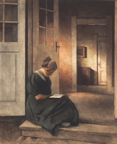 庭のドアに 作： Peter Vilhelm Ilsted