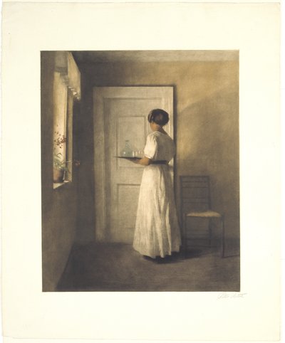 トレイを持つ少女 作： Peter Vilhelm Ilsted