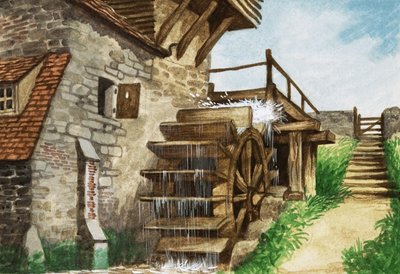 ストリームで古い水車 作： Peter Jackson