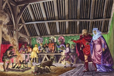 アングロサクソンターネは妻を大ホールに導きます 作： Peter Jackson